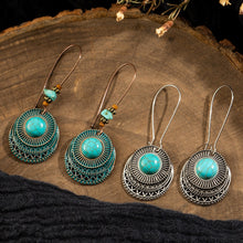 Carregar imagem no visualizador da galeria, Brincos Medalhas com Pedras Verdes - REF1230 - PIME.pt