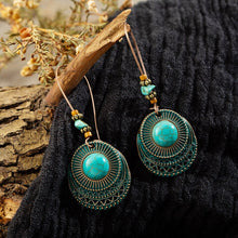 Carregar imagem no visualizador da galeria, Brincos Medalhas com Pedras Verdes - REF1230 - PIME.pt