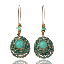 Carregar imagem no visualizador da galeria, Brincos Medalhas com Pedras Verdes - REF1230 - PIME.pt