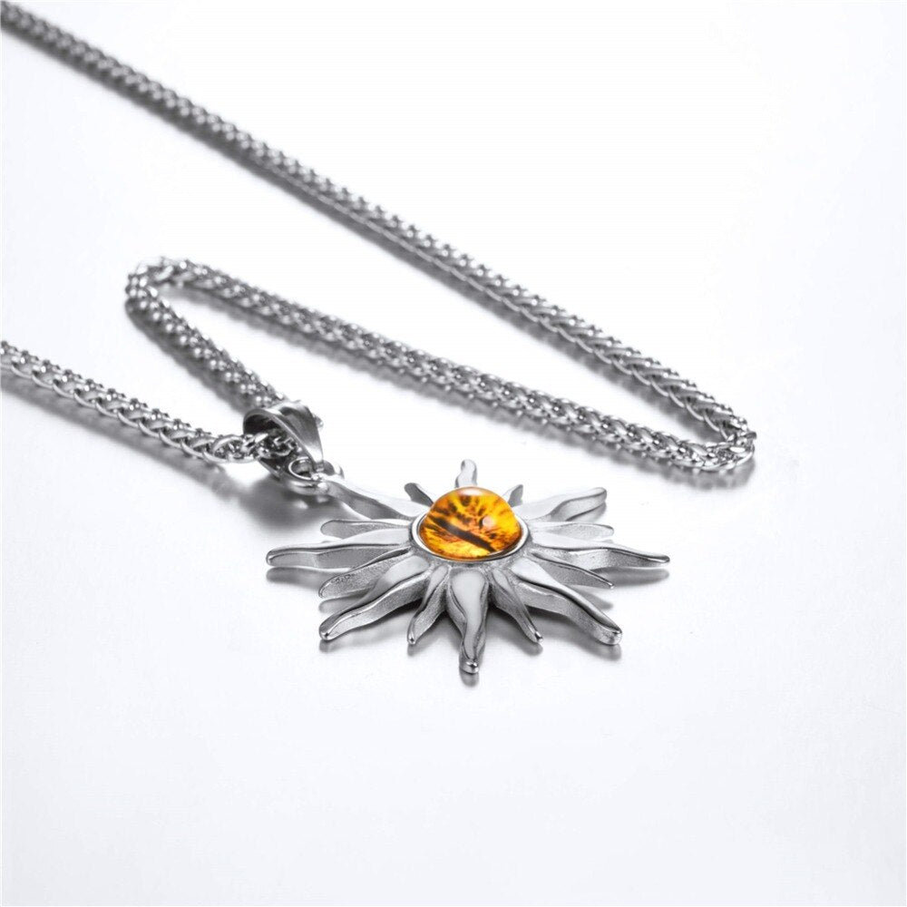 Colar Sol com Olho de Fogo em Aço - REF1134 - PIME.pt