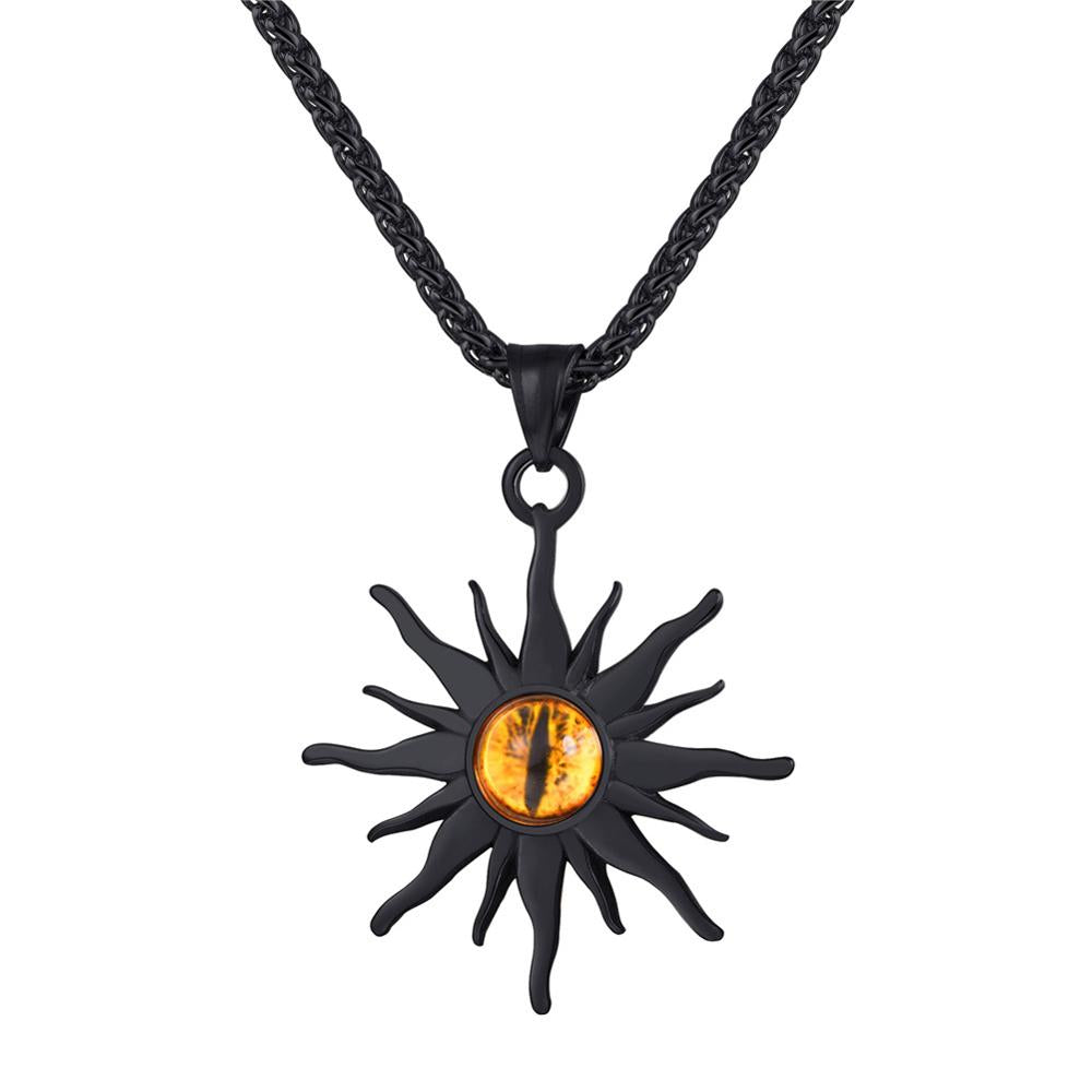 Colar Sol com Olho de Fogo em Aço - REF1134 - PIME.pt