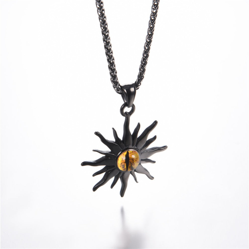 Colar Sol com Olho de Fogo em Aço - REF1134 - PIME.pt