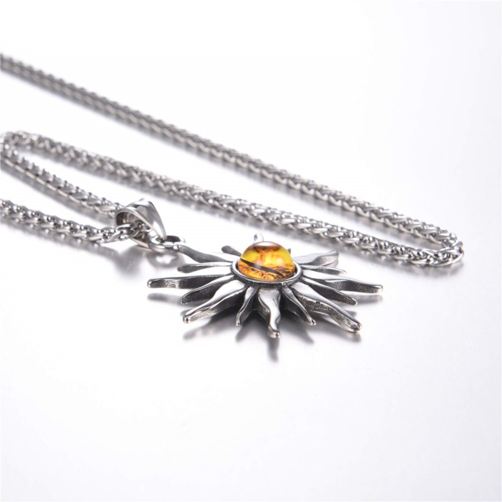 Colar Sol com Olho de Fogo em Aço - REF1134 - PIME.pt