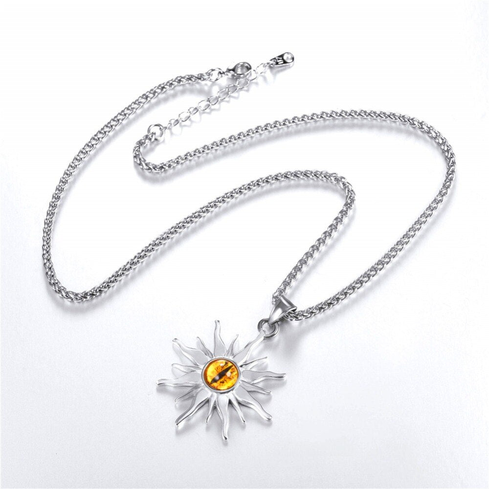Colar Sol com Olho de Fogo em Aço - REF1134 - PIME.pt