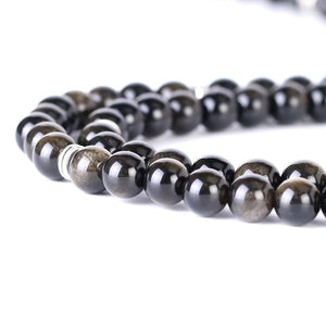 Japamala com Pedras Naturais Obsidiana e Pendente Árvore da Vida - REF1140 - PIME.pt