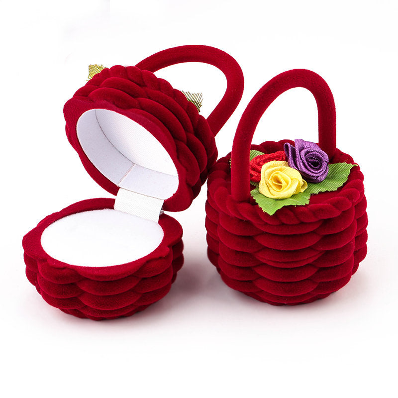 Caixa para Aliança/Anel - Cesto de Flores- REF1144 - PIME.pt