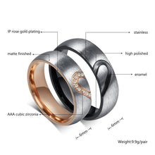 Carregar imagem no visualizador da galeria, Aliança Coração Unido 6mm em Aço - Alianças de Namoro ou Compromisso (para Namorados) - REF00049 - PIME.pt