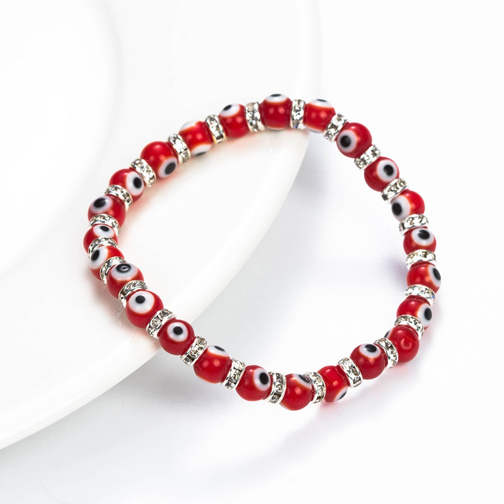 Pulseira Olho Grego - Vermelho, Branco e Preto - REF1607 - PIME.pt