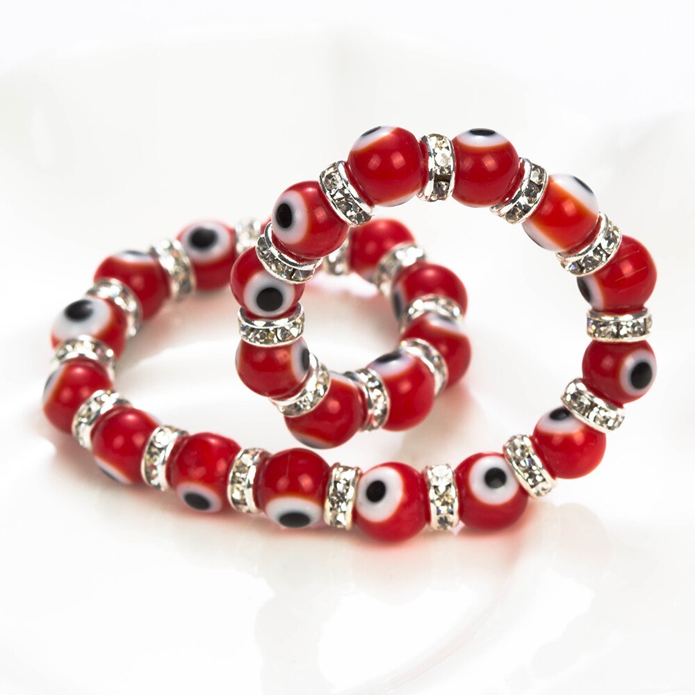 Pulseira Olho Grego - Vermelho, Branco e Preto - REF1607 - PIME.pt