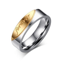 Carregar imagem no visualizador da galeria, Aliança Love com Pedra (5mm) ou Forever (6mm) em Aço para Casamento, Namoro ou Compromisso - REF00018 - PIME.pt