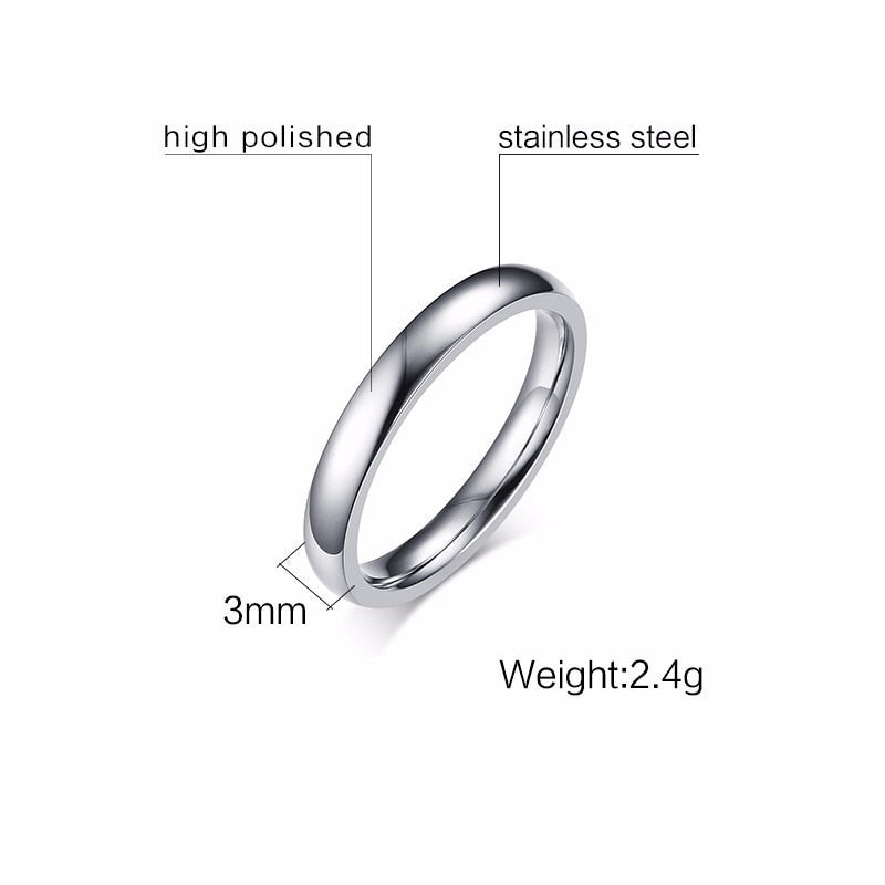 Aliança Prateada (3mm) em Aço para Casamento, Namoro ou Compromisso - REF1650 - PIME.pt