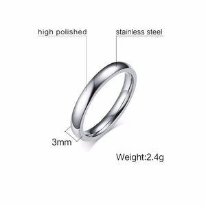 Aliança Prateada (3mm) em Aço para Casamento, Namoro ou Compromisso - REF1012