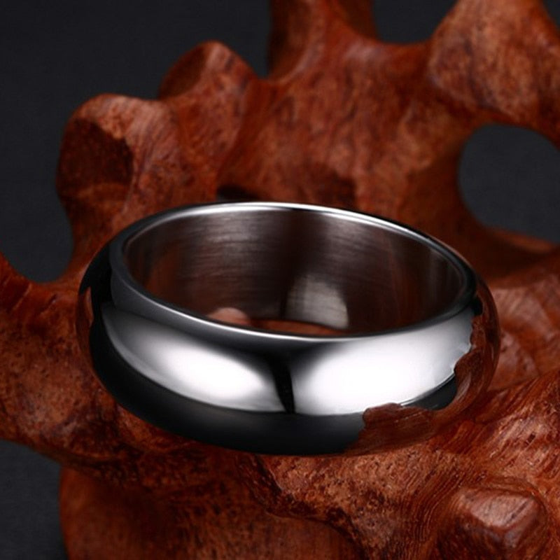 Aliança Tradicional Prateada Alta e Grossa (7mm) em Aço para Casamento, Namoro ou Compromisso - REF1815 - PIME.pt