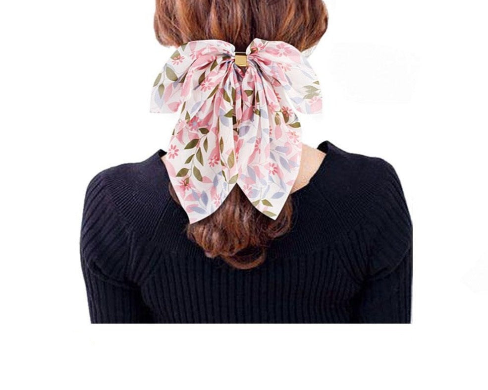 Elástico para Cabelo com Laço Suave - Padrão Flores e Folhas - REF1372 - PIME.pt