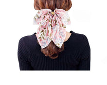 Carregar imagem no visualizador da galeria, Elástico para Cabelo com Laço Suave - Padrão Flores e Folhas - REF1372 - PIME.pt