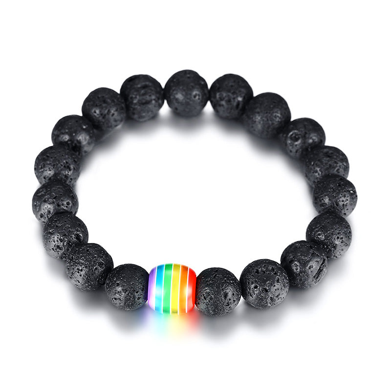 Pulseira Pedras Lava Vulcânica - Love is Love - REF1348 - PIME.pt