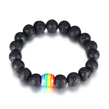 Carregar imagem no visualizador da galeria, Pulseira Pedras Lava Vulcânica - Love is Love - REF1348 - PIME.pt