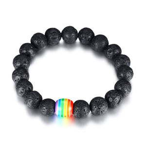 Pulseira Pedras Lava Vulcânica - Love is Love - REF1348 - PIME.pt