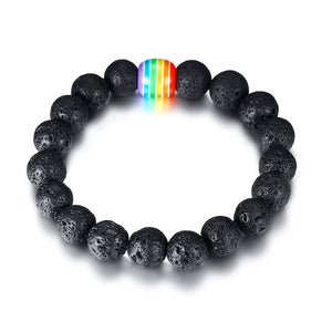 Pulseira Pedras Lava Vulcânica - Love is Love - REF1348 - PIME.pt