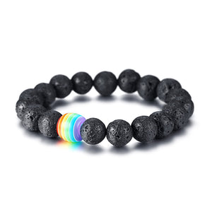 Pulseira Pedras Lava Vulcânica - Love is Love - REF1348 - PIME.pt