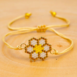 Pulseira Ajustável com Flor - REF1529 - PIME.pt