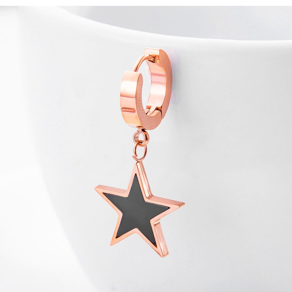 Brincos com Estrela Pendente em Aço - REF1167 - PIME.pt