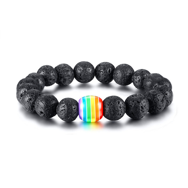 Pulseira Pedras Lava Vulcânica - Love is Love - REF1348 - PIME.pt