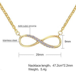 Colar Infinito com Brilhantes em Aço - REF1548 - PIME.pt