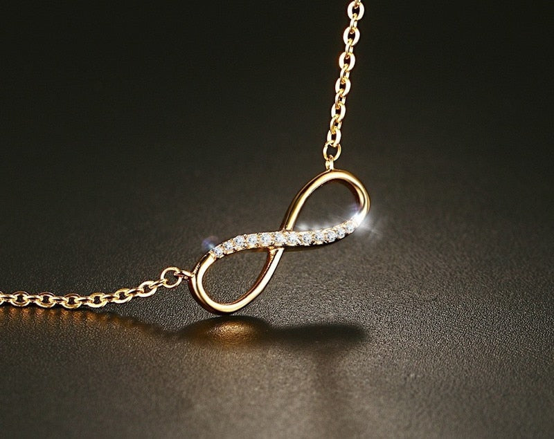 Colar Infinito com Brilhantes em Aço - REF1548 - PIME.pt