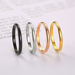 Aliança Dourado Rosa Fina (2mm) em Aço para Casamento, Namoro ou Compromisso - REF0001615 - PIME.pt