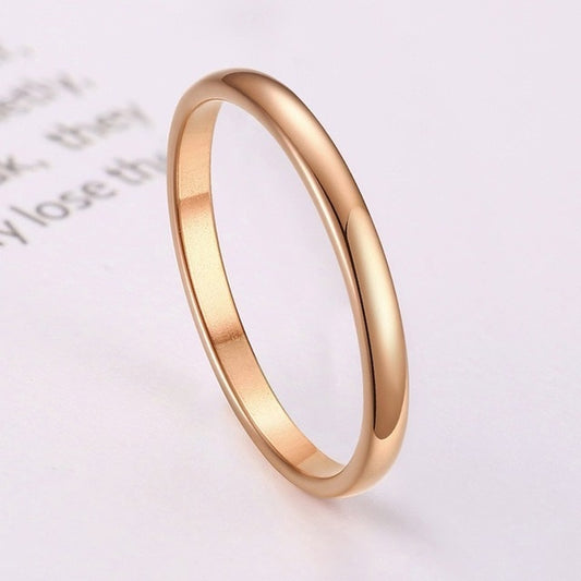 Aliança Dourado Rosa Fina (2mm) em Aço para Casamento, Namoro ou Compromisso - REF0001615 - PIME.pt