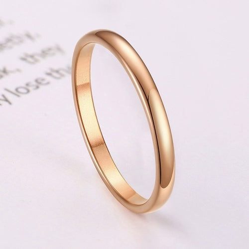 Aliança Dourado Rosa Fina (2mm) em Aço para Casamento, Namoro ou Compromisso - REF0001615 - PIME.pt