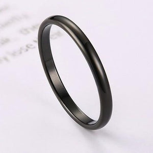 Aliança Preta Fina (2mm) em Aço para Casamento, Namoro ou Compromisso - REF0001614 - PIME.pt