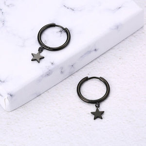 Brincos com Pequena Estrela Pendente em Aço - REF1170 - PIME.pt