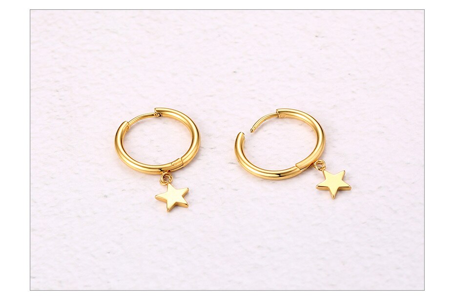 Brincos com Pequena Estrela Pendente em Aço - REF1170 - PIME.pt