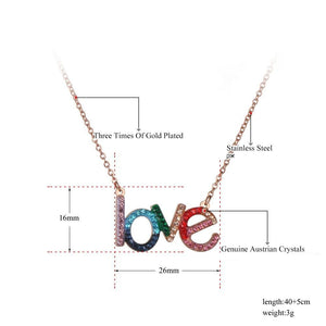 Colar Love Colorido (Cores do Arco-Íris) em Aço - REF1568 - PIME.pt