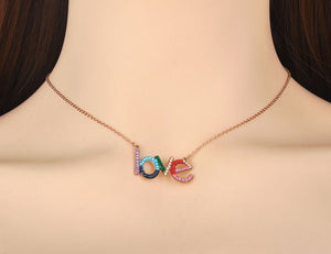 Colar Love Colorido (Cores do Arco-Íris) em Aço - REF1568 - PIME.pt