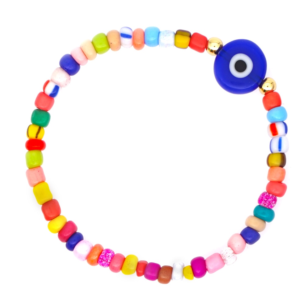 Pulseira Colorida com Olho Grego - REF1526 - PIME.pt