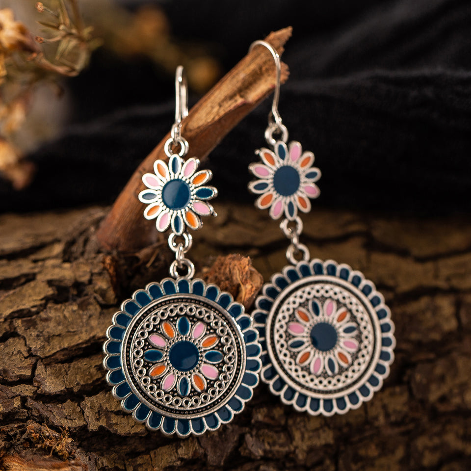 Brincos Medalha com Flor - REF1237 - PIME.pt