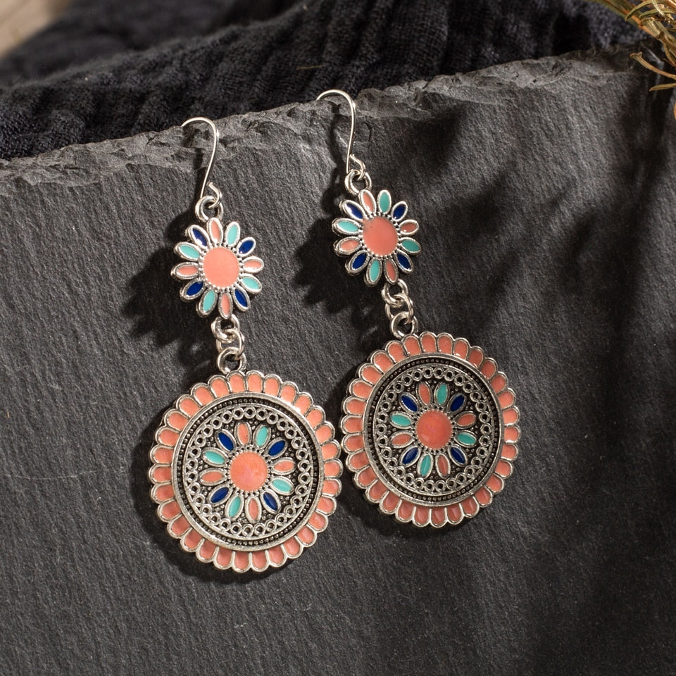 Brincos Medalha com Flor - REF1237 - PIME.pt