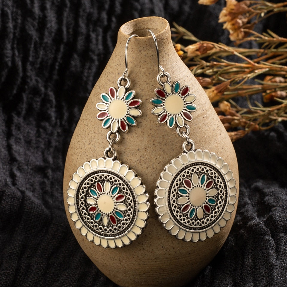 Brincos Medalha com Flor - REF1237 - PIME.pt