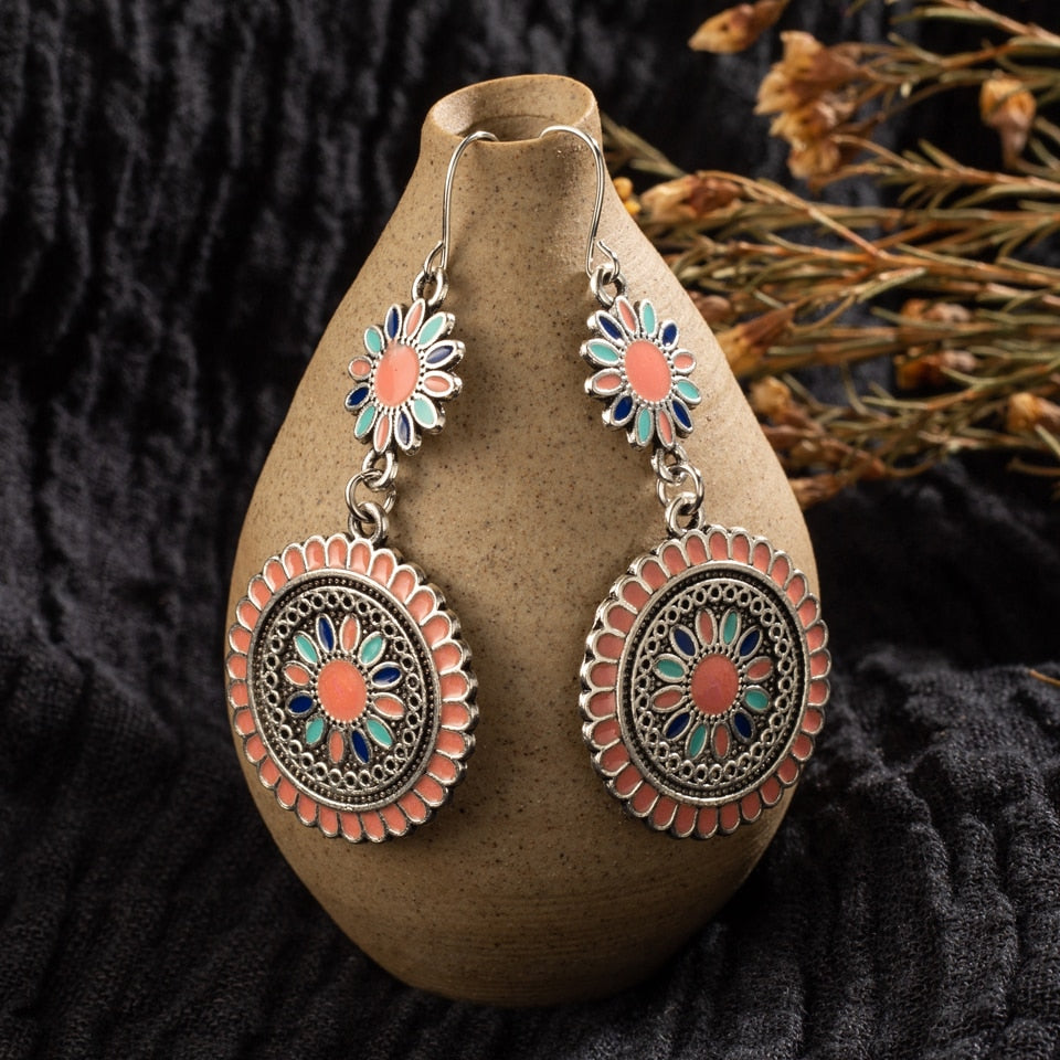 Brincos Medalha com Flor - REF1237 - PIME.pt
