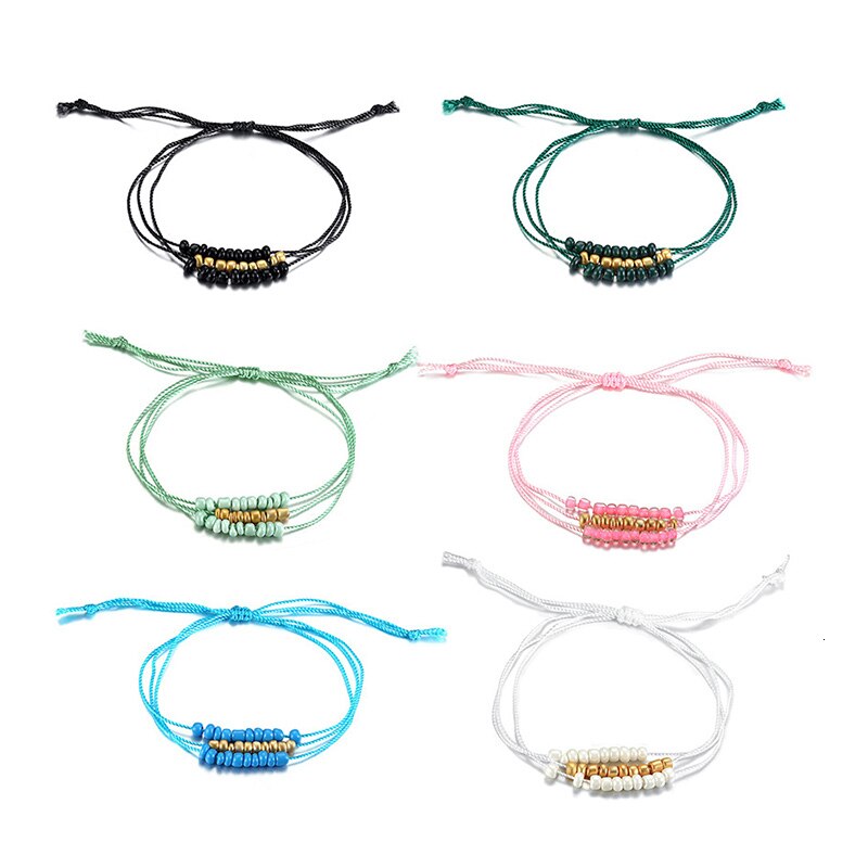 Pulseira Ajustável Fios e Missangas Soltas - REF1574 - PIME.pt
