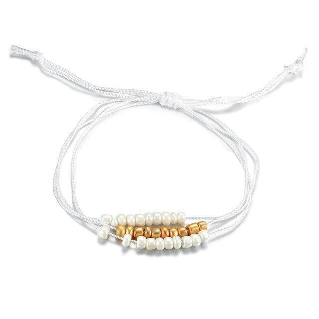 Pulseira Ajustável Fios e Missangas Soltas - REF1574 - PIME.pt