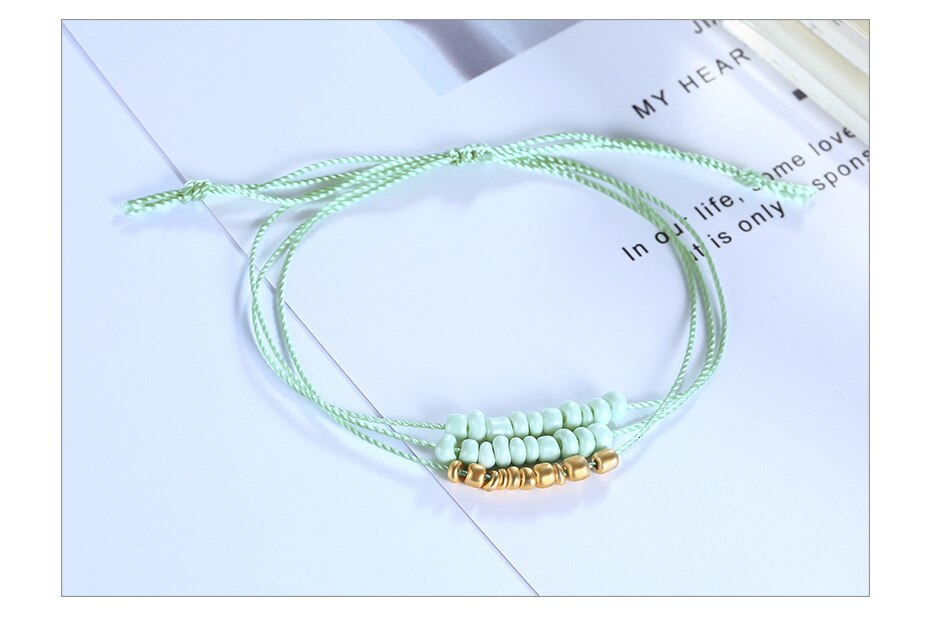 Pulseira Ajustável Fios e Missangas Soltas - REF1574 - PIME.pt