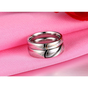 Aliança Coração Unido Real Love -  4mm e 5mm em Aço - Alianças de Namoro ou Compromisso (para Namorados) - REF00076 - PIME.pt