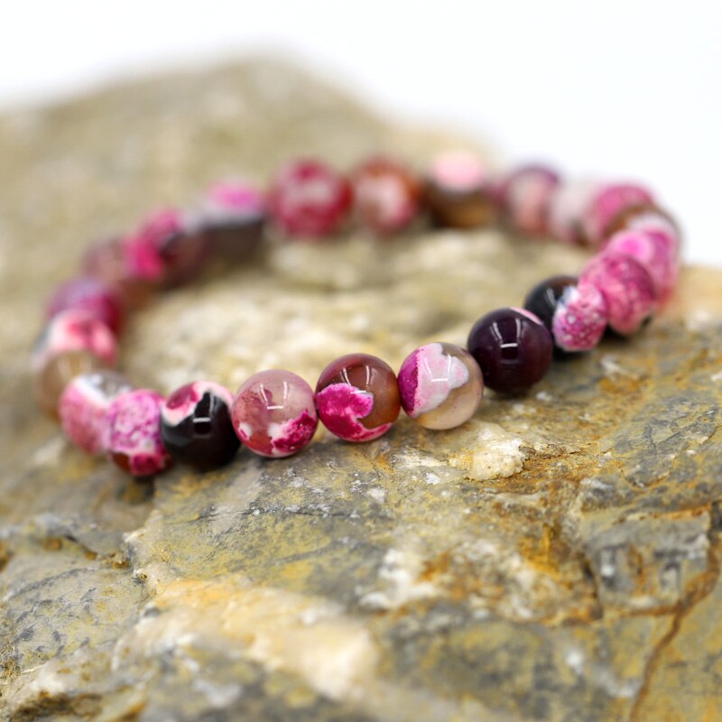 Pulseira Pedra Natural Tons de Rosa - REF1620 - PIME.pt