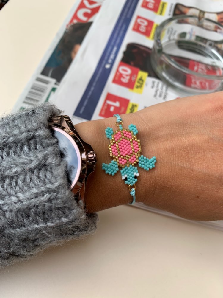 Pulseira Ajustável Tartaruga com Missangas - REF1515 - PIME.pt
