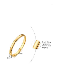 Aliança Dourada Fina (2mm) em Aço para Casamento, Namoro ou Compromisso - REF0001613 - PIME.pt
