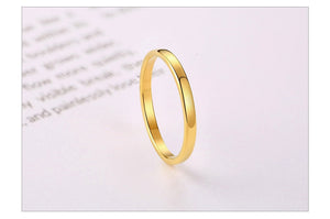 Aliança Dourada Fina (2mm) em Aço para Casamento, Namoro ou Compromisso - REF0001613 - PIME.pt